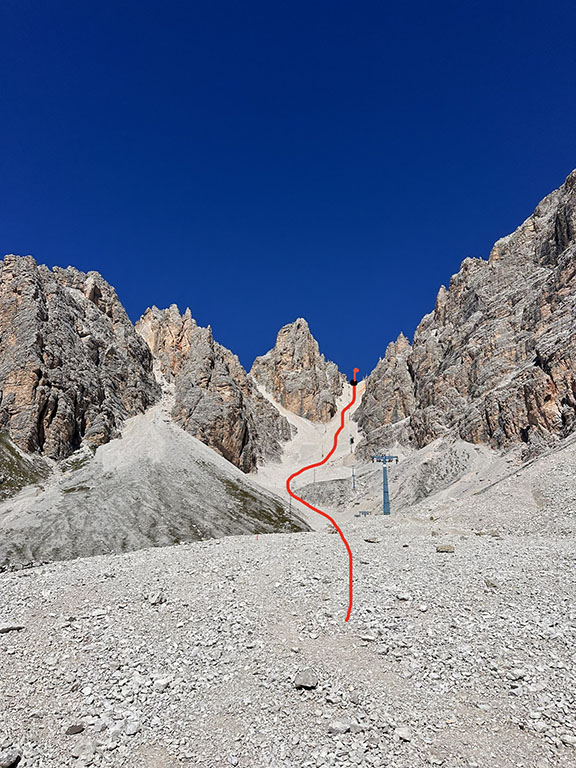 way up trail route sunset bivacco buffa di perrero via ivano dibona dolomites italy sunrise hike shelter