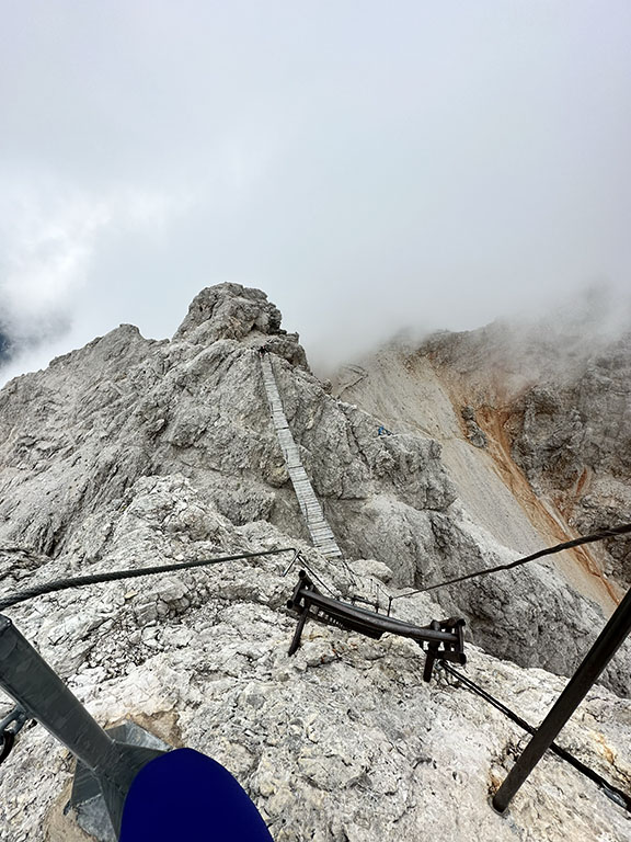 via ferrata ivano dibona suspended bridge dolomites italy hike