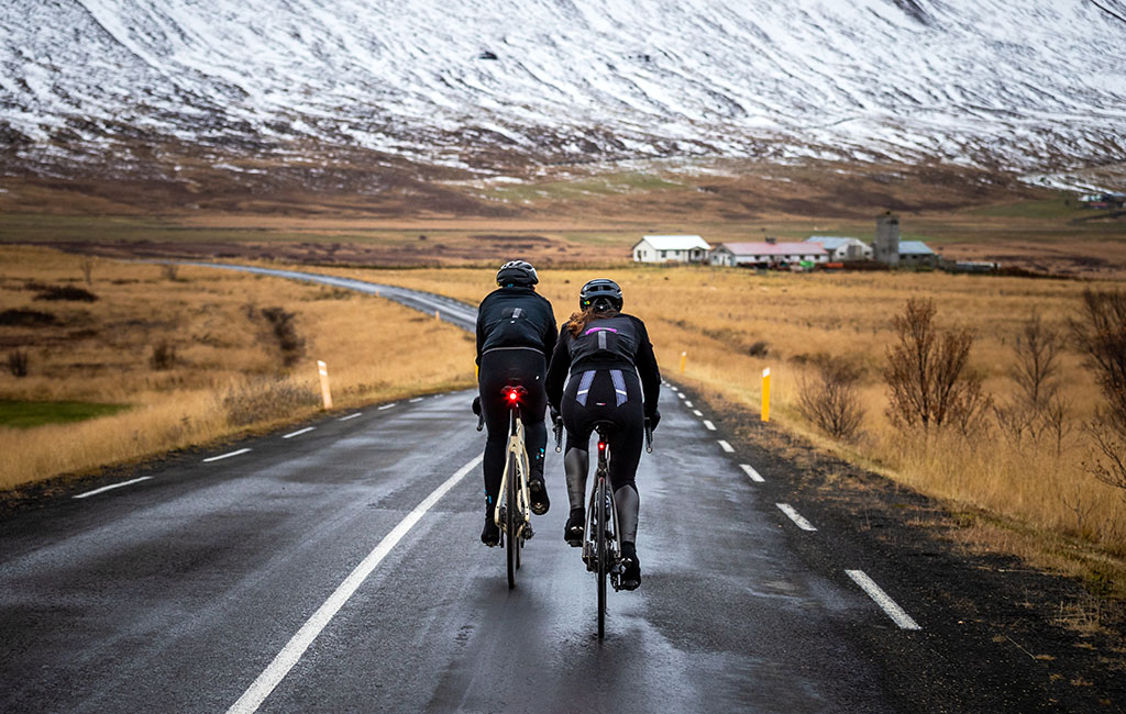 winter iceland cycling road