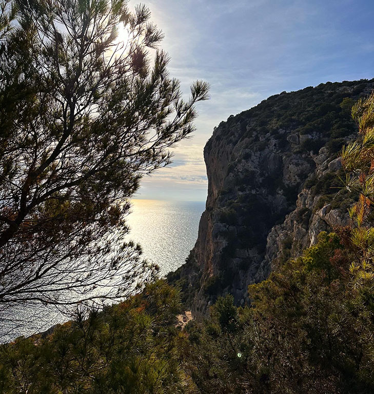 Cliff mediterranean sea view gravel ride cycling route ibiza spain